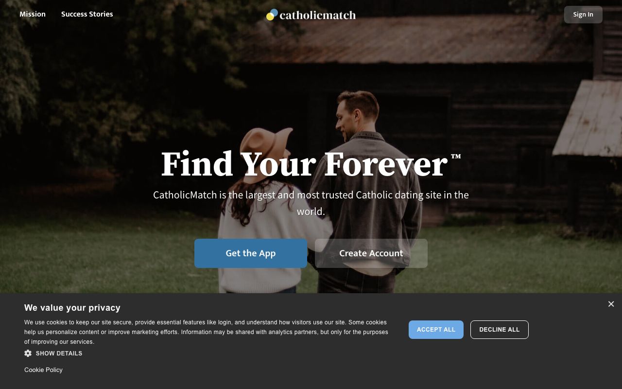 CatholicMatch homepage