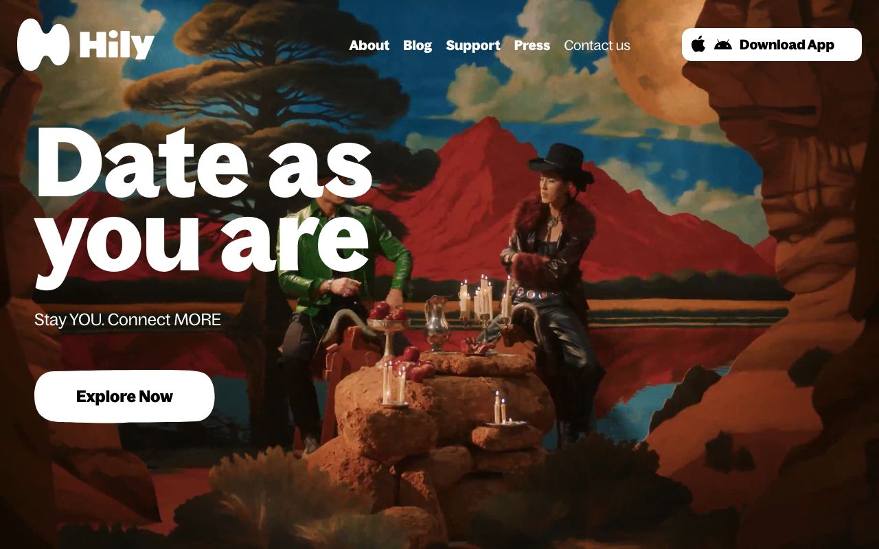 Hily homepage