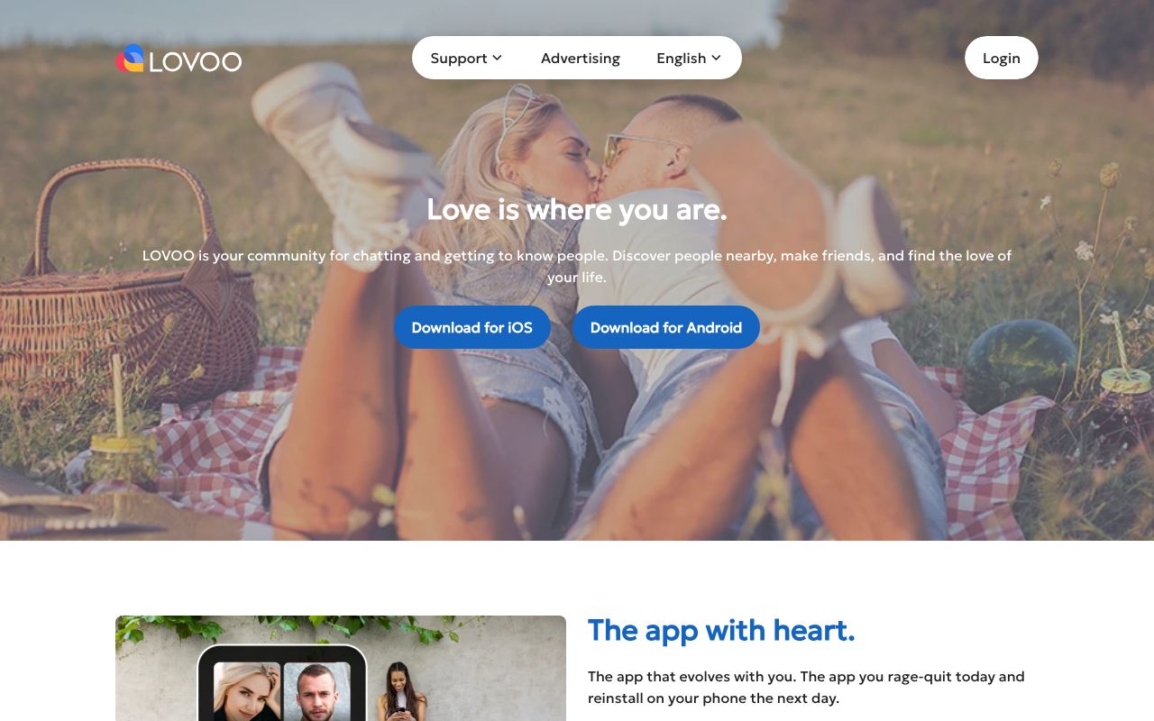 LOVOO homepage